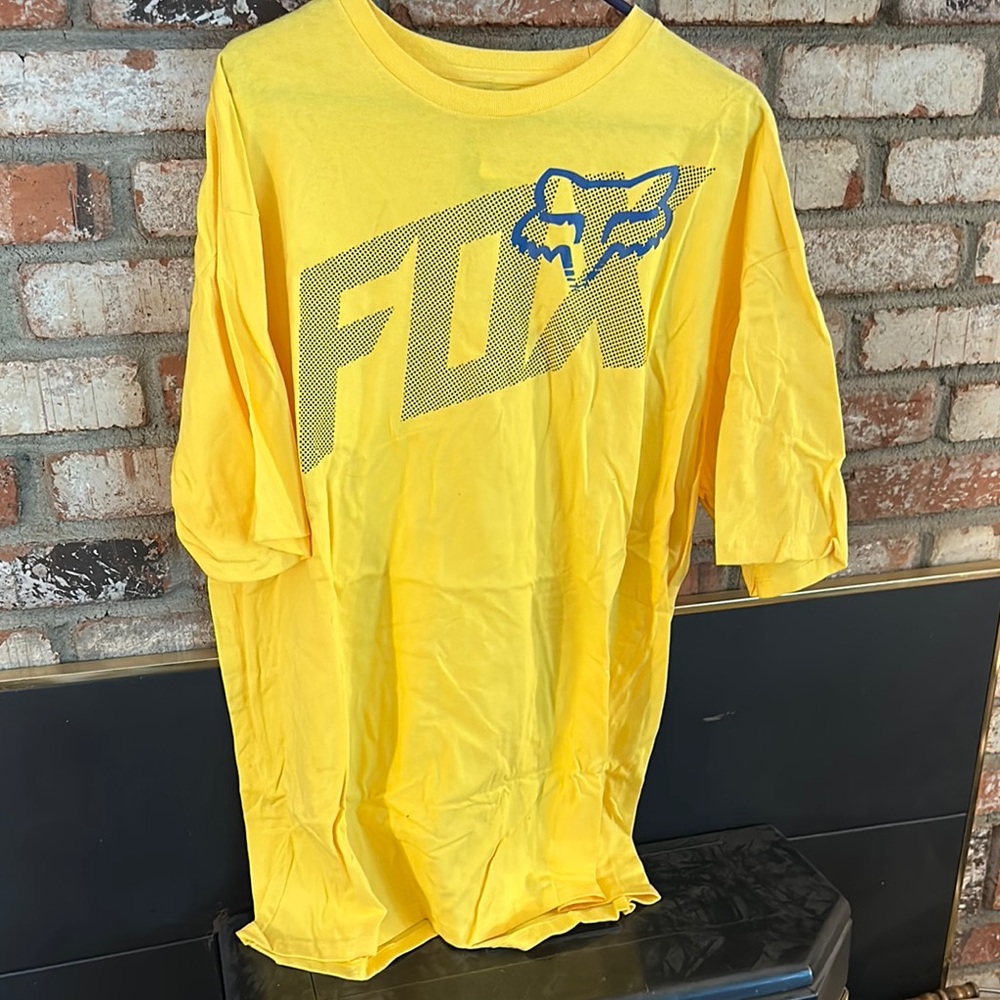 Fox Bright Yellow Tee with Blue Logo